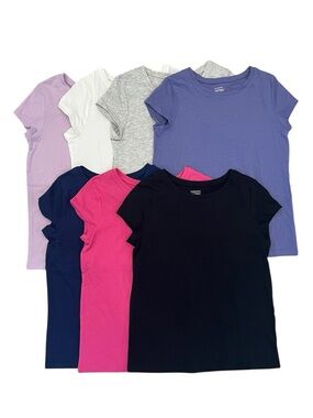 Jumping Beans Girls 10 Softest Tee T-shirt Lot Of 7 Solid Colors Basic Essential